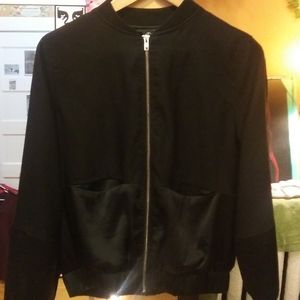 Tonal Satin Bomber Jacket
